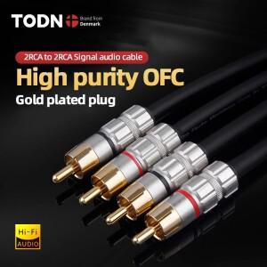 TODN HIFI RCA 케이블 고순도 OFC 도체 ~ 증폭기 DAC 스피커 용 신호 오디오
