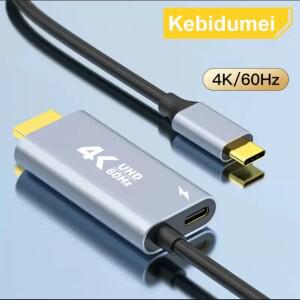 4K 30/60Hz HD 스트리밍 디스플레이 TV 스틱 동글 타입 C-HDMI 호환 케이블 미러링 스크린(휴대폰 태블릿-T