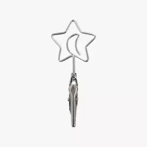 메모 보관 집게 꽂이 별 모양 실버 메모판 장식 소품 메모클립 네임택꽂이 메모집게