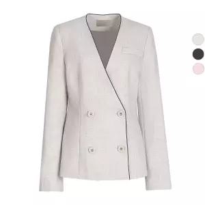 갤러리아 여성 노카라 배색라인 봄가을 더블 정장 자켓