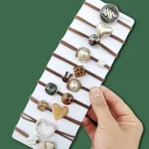 10개 헤어 세트 똥머리 머리방울 고무줄 끈 데일리 예쁜-WFISBVP