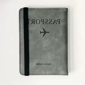 지갑 여권케이스 여권지갑 파우치 그레이 여권 카드 가죽 여행-WFISDXB