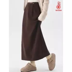 [하프클럽/카라]KARRA 기모슬릿슬림스커트_A5W0928