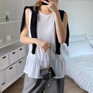 여성 무지 레이어드 롱 프릴 나시 민소매 -WSL0041- 봄 여름