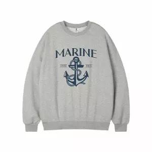 [하프클럽/탑보이]마린 오버핏 프린팅 스웨트 셔츠 (PTM2139)