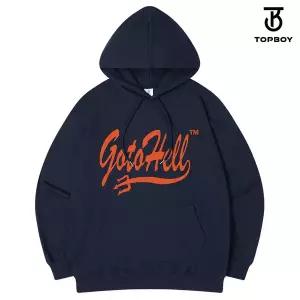 [탑보이]고우투헬 오버핏 프린팅 후드 스웨트 셔츠 (PTH2140)