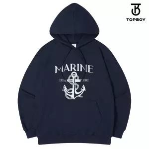 [탑보이]마린 오버핏 프린팅 후드 스웨트 셔츠 (PTH2139)