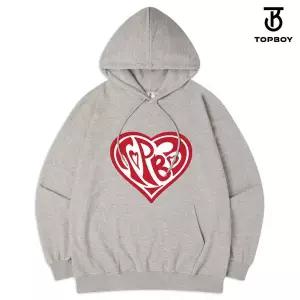 [탑보이]하트어택 오버핏 프린팅 후드 스웨트 셔츠 (PTH2133)