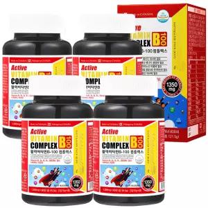 네추럴라이즈 활력 비타민B 100 컴플렉스 1350mg 90정 4박스 고함량 비타민B군 비오틴 B12 B1 B2 B6 판토텐산