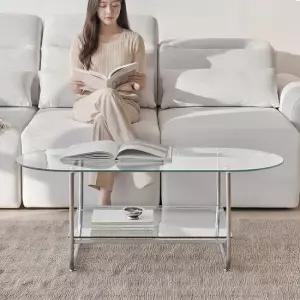 아씨방가구 다인 미드센츄리 원형 유리 소파 티 테이블 1200