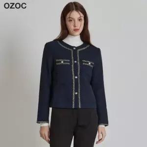 오조크 노카라 트위드 자켓