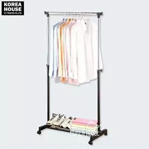 고품질 이동형 수납선반 행거 고급 1단 옷걸이 가벼운 수납정리함 정리 WFIQHIF