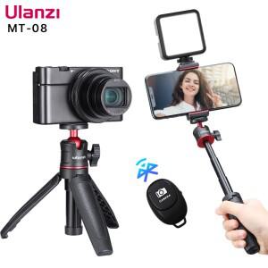 Ulanzi MT-08 휴대 전화용 접이식 삼각대 미니 셀카 스틱 1/4 인치 나사 볼 헤드 카메라 DSLR 액세서리용