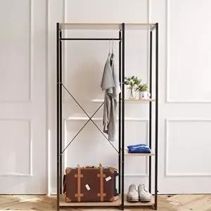 고품질 슈마켓 스마트홈 이지심플 뮬라옷장 90행거 블랙 옷집게 원목옷걸이 옷정리 플라스틱옷걸이 WFISFD