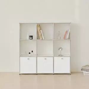 포스트모던 발렌 3X3 미드센츄리 파티션 책장 1200 3단 C3 (3도어)