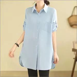 여자 롱기장 남방 루즈핏 소매롤업 데일리 셔츠 2컬러