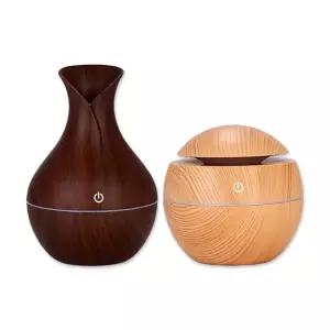 [DM] 작지만 강하다 USB 차량용 가습기_KC인증_원터치 우드 패턴 조명 200ml