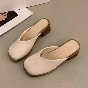 3색 레이디스 데일리 심플미니멀모던 미들힐 블로퍼 캐주얼 WFKK8ZE