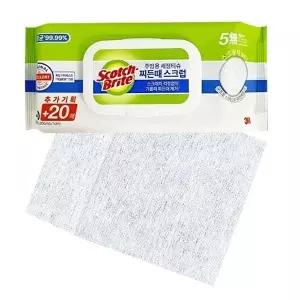 [셀러허브 생활리빙]3M 5585 주방 세정티슈 60매 찌든때 노 스크래치