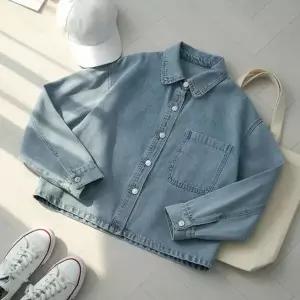 [하프클럽/]여자 루즈핏 간절기 데일리 면혼방 데님 자켓
