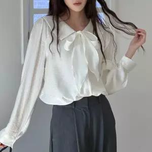 [하프클럽/]빅사이즈 601 볼드리본카라블라우스 DGOX083