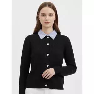 [하프클럽/샵앤]여성 셔츠 카라넥 꽈배기 데일리 니트 가디건 NARU-WCD-21040-블