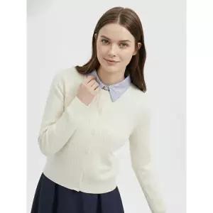 [하프클럽/샵앤]여성 셔츠 카라넥 꽈배기 데일리 니트 가디건 NARU-WCD-21040-아