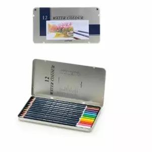 12색 수채 색연필 전문가용 미술 도구 틴 케이스