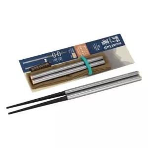 몽벨 휴대용 알루미늄 + 목재 젓가락 노바시 찹스틱 실버