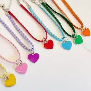 강아지 네온 하트 매시 목걸이 1P 반려견 팬던트 VaB4+9PxS