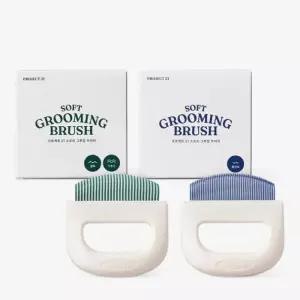 프로젝트21 고양이 강아지 빗 털 관리 브러쉬 소프트 그루밍 세트 장모용 브러쉬 + 페
