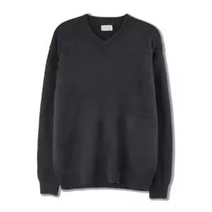 남자 소프트 앙고라 스판 브이넥 긴팔 니트 SG-KN-Q029-차콜