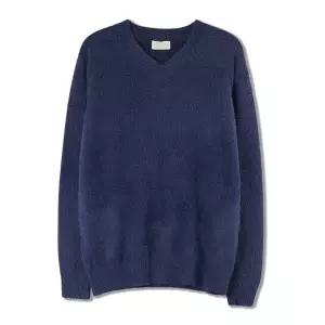 남자 소프트 앙고라 스판 브이넥 긴팔 니트 SG-KN-Q029-블루