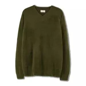 남자 소프트 앙고라 스판 브이넥 긴팔 니트 SG-KN-Q029-올리브