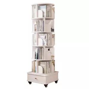 원목회전책장 바퀴달린 선반 틈새 원목 책꽂이 이동식 책장