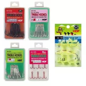 [콩심팥심]HD 트레블 훅 라운드형 훅캡 루어낚시 낚시바늘 채비 소품