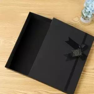 선물포장박스 선물케이스 모던블랙 리본 선물상자 주 (28x20cm)
