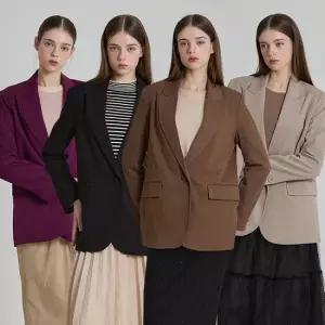 [르오트(LeOT)]  원버튼 여밈 울 블렌디드 보이핏 자켓-사이즈 55~88다양