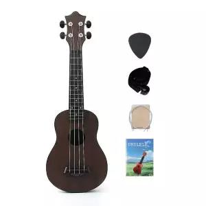 [에이치플러스몰]소프라노 우쿨렐레 풀세트 다크브라운 색상 음악 악기 조율기 포함