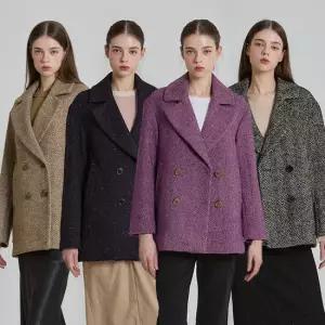 [르오트(LeOT)]  울 블렌디드 헤링본 하프코트-사이즈 55~88다양