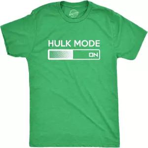 헐크 모드 온 티셔츠 웃긴 그래픽 체육관 운동 탑 비꼬는 성인 유머