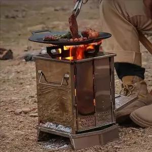 휴대용 캠핑 화로대 백패킹 접이식 화로대 불멍 스토브 우드 그릴
