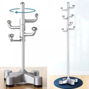 스탠드형 회전식 실버 파이프 옷걸이 기둥형 조립 봉 행거 선반행거 파이프 옷정리대