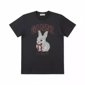 GANNI 26SS GREY BUNNY T-SHIRT A1050061 252) 그레이 버니 티셔츠)