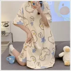 bns 여성 파자마 홈웨어 실내복 오버핏 원피스 WFLIQS0