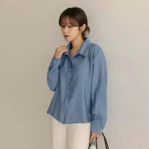 [하프클럽/]리딘 루즈 베이직 벨티드 블라우스