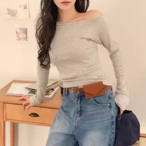 [요즘에] 무아보트넥단가라티셔츠