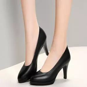 [엄지척]여성 무광 구두 블랙 시크 페미닌 가보시힐 펌프스힐
