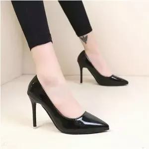 여성 애나멜 스틸레토힐 베이직 하이힐 구두 광택감 5색