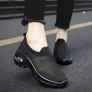 여성 운동화 니트 에어쿠션 통기성 메쉬 워킹화 여름